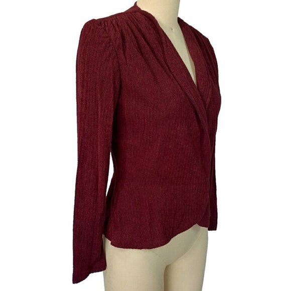 Vintage 70s Young Edwardian Arpeja Jacket Topper Size S Burgundy Victorian - Picture 2 of 8